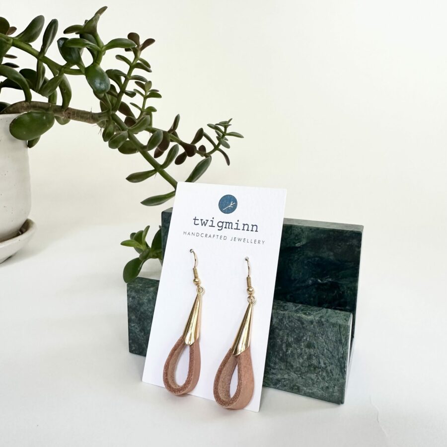 leather loop earrings