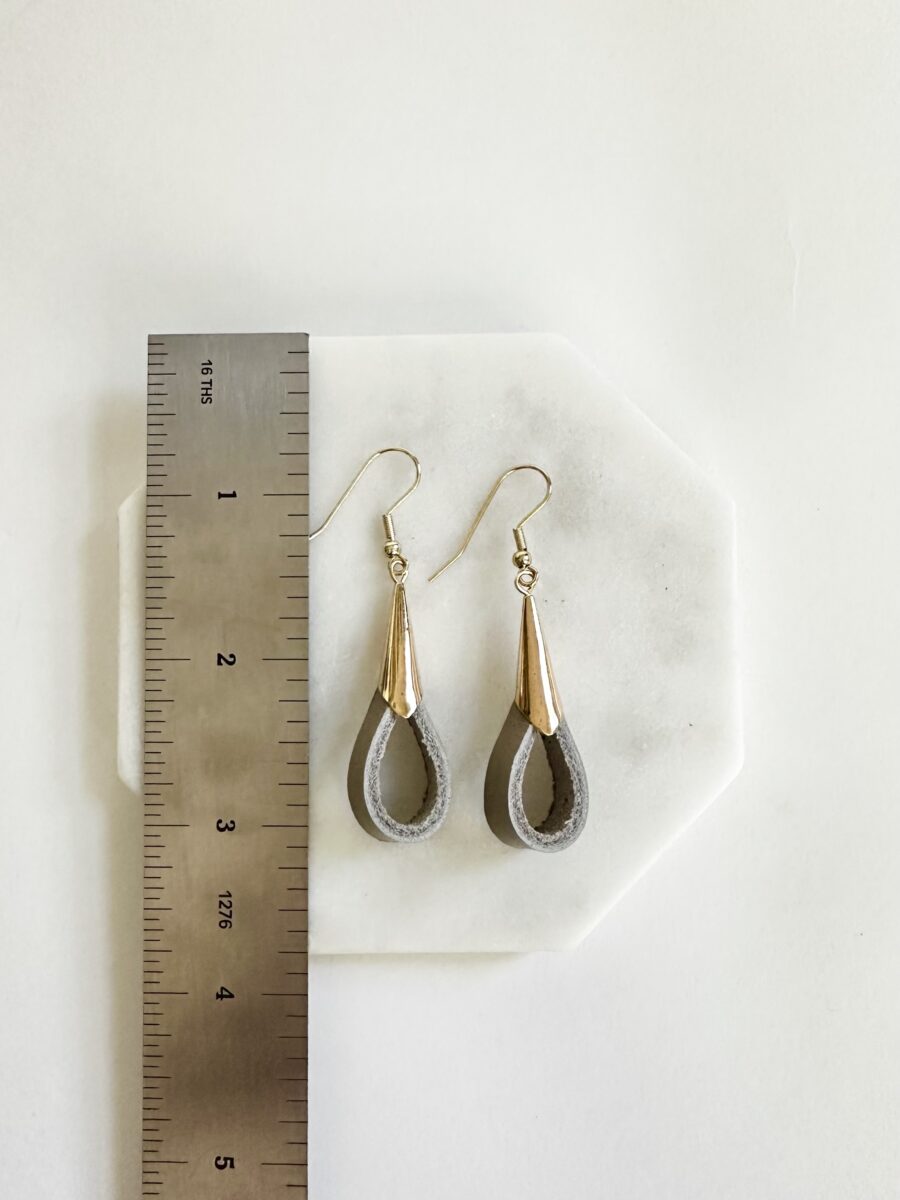 leather loop earrings - Image 5