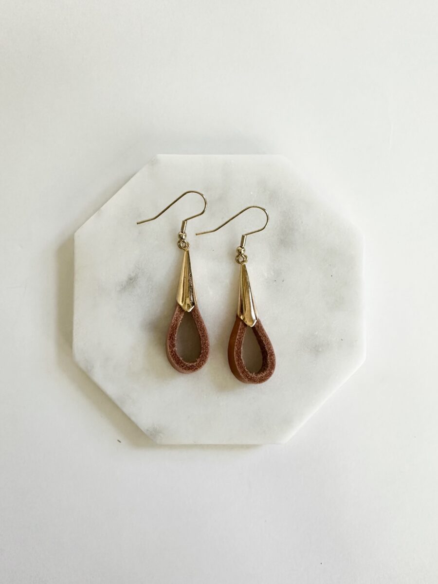 leather loop earrings - Image 22